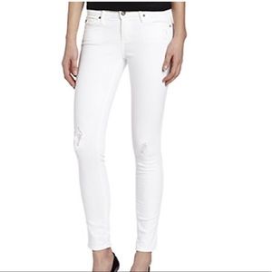 AG white super skinny ankle legging jeans